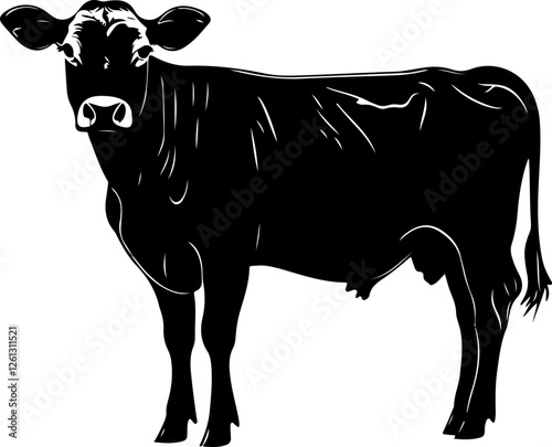 Silhouette of a Standing Cow