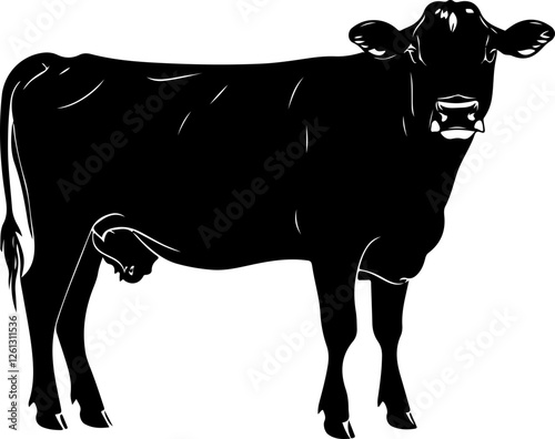 Silhouette of a Standing Cow