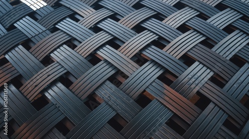 texture of an interwoven criss-cross metal fabric