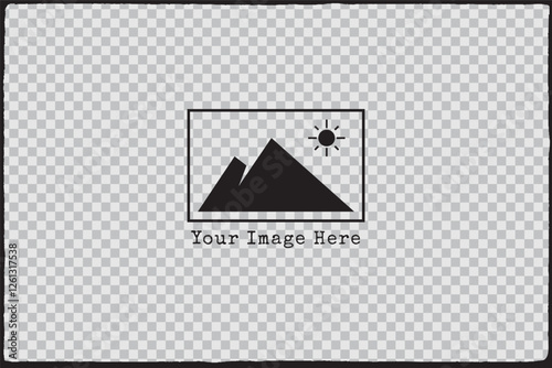 Photo Film Blank Frame Border or Edge as Modern Analog Devices Style Template and Your Image Here Icon - Black on Transparent Background - Retro Graphic Design