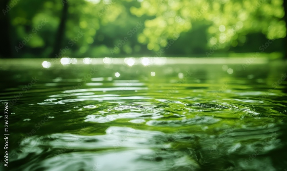 A close-up of green algae bloom in a lake, symbolizing water pollution from agricultural runoff, Algae bloom, water contamination A close-up of green algae bloom in a lake, symbolizing water pollution from agricultural runoff, Algae bloom, water contamination