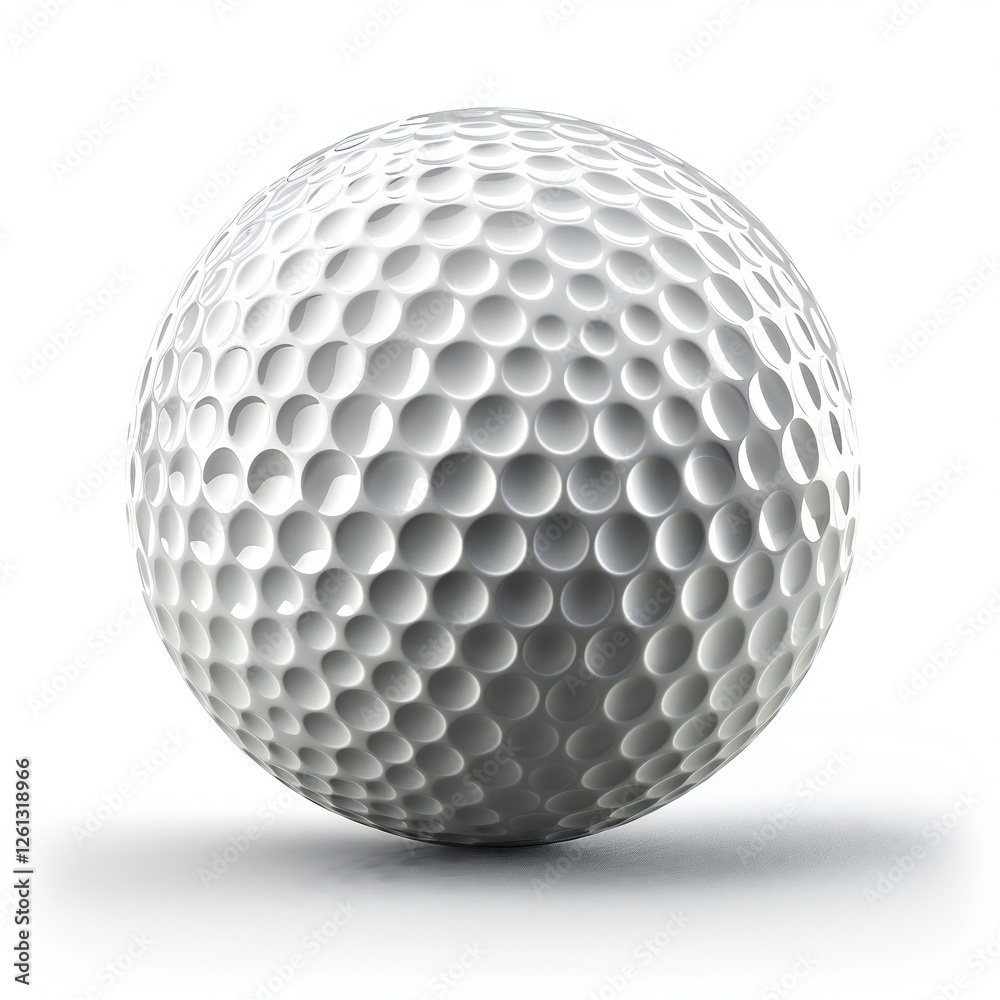 High-Quality Golf Ball Model in 3D Rendering on Plain Transparent Background High-Quality Golf Ball Model in 3D Rendering on Plain Transparent Background