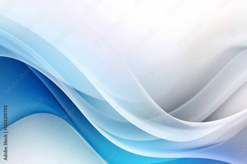 Obraz premium Smooth blue and white abstract waves