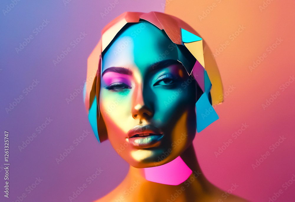 collage of metallic woman against simple background ideal to add text collage of metallic woman against simple background ideal to add text
