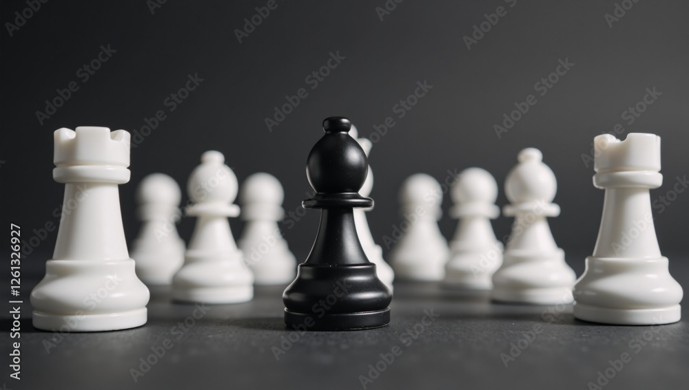 white and black chess pieces addressing diversity racism and discrimination themes render white and black chess pieces addressing diversity racism and discrimination themes render