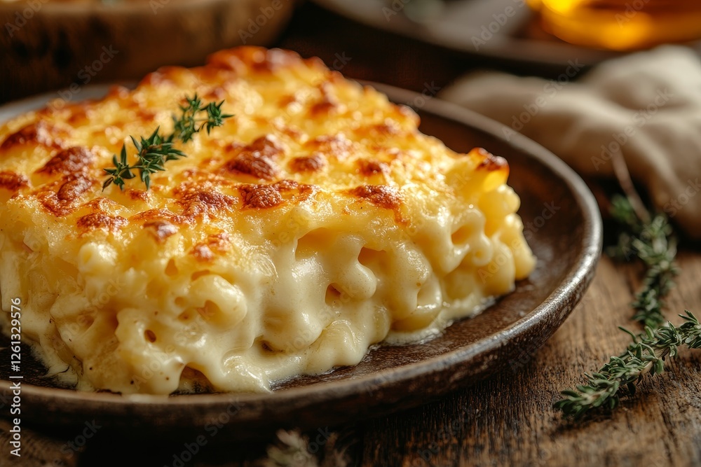 Creamy Mac & Cheese Bake, Rustic Table Setting