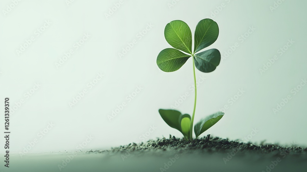 One four leaf clover isolated on white background One four leaf clover isolated on white background