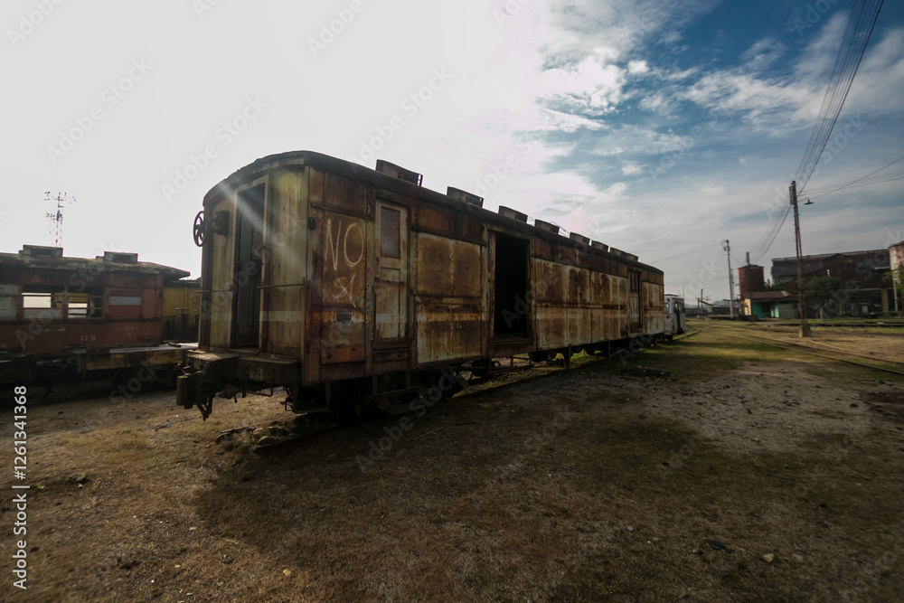 Obraz premium freight train on railway station