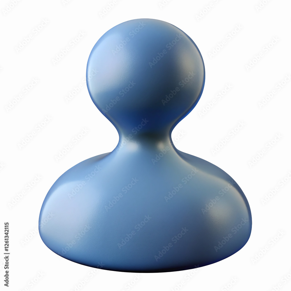 Minimalistic Blue Game Pawn Piece Glossy Design for Board Games Icons and Strategy Concepts