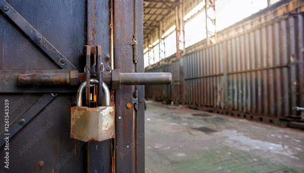 a rusty padlock secures an old wooden door, hinting at a hidden or abandoned place. The image is rich with textures and details, inviting viewers to imagine the stories behind the door a rusty padlock secures an old wooden door, hinting at a hidden or abandoned place. The image is rich with textures and details, inviting viewers to imagine the stories behind the door