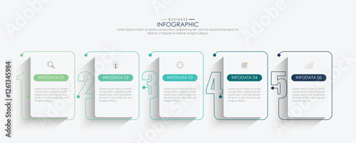 Infographic template five option process or step for business