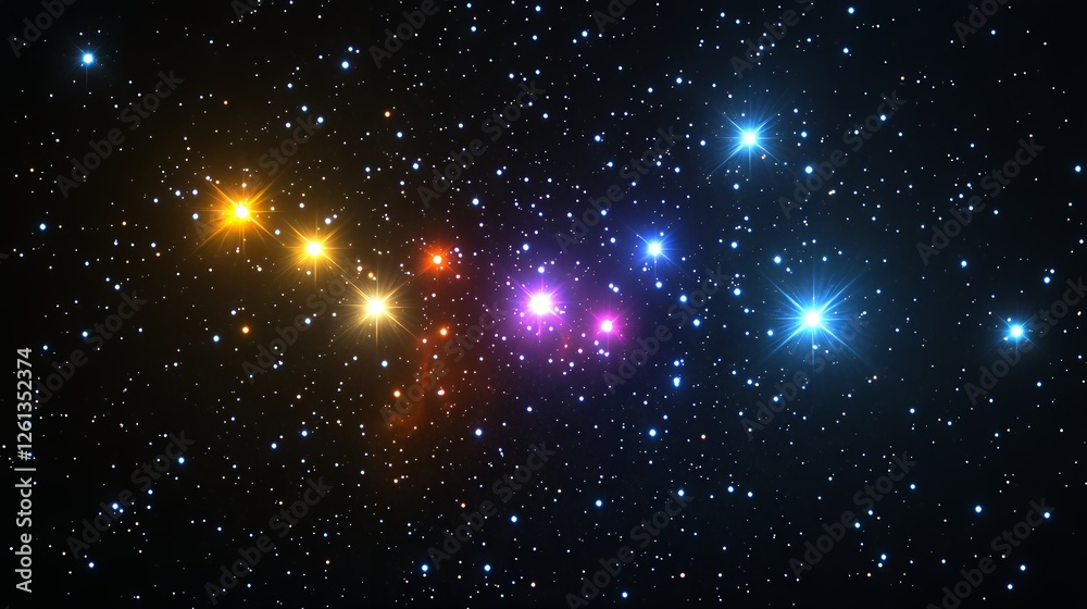 custom made wallpaper toronto digitalStars Twinkle in a Vast Cosmic Expanse Showcasing Colorful Celestial Bodies at Night