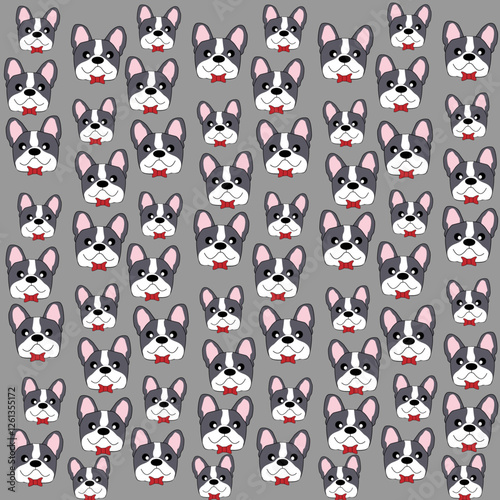 Fondo con cabezas de Bulldog Francés.