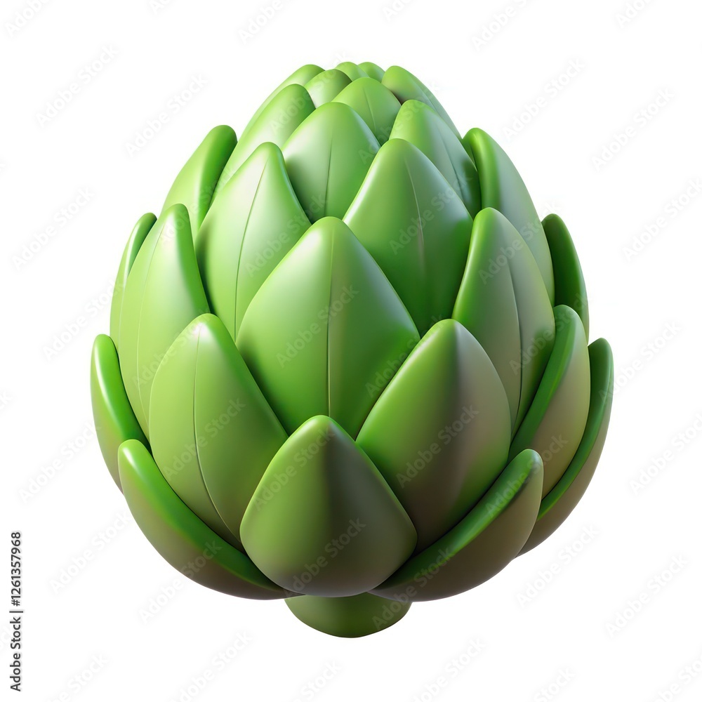 Fototapeta premium 3D Green Artichoke Vegetable Illustration