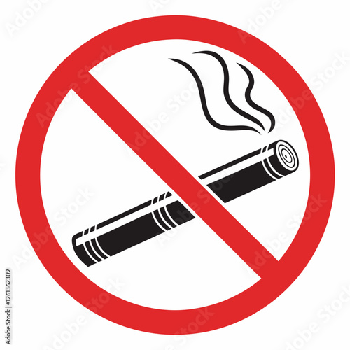 Sign prohibiting smoking with a clear message on a white background