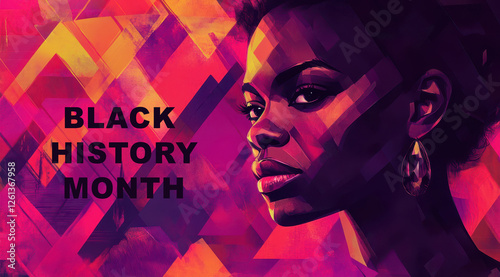 Generated imageBlack History Month Celebration with Bold Abstract Portrait photo