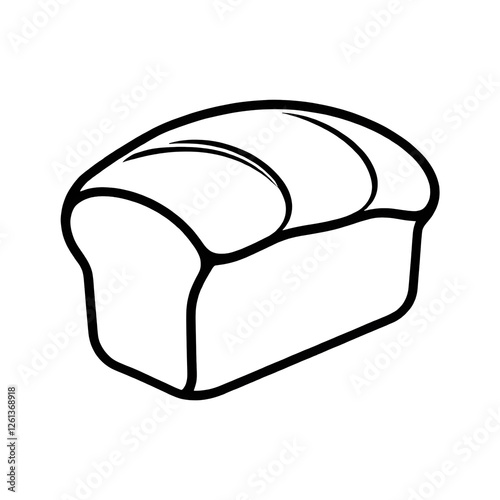 Minimalist Black Bread Outline, Simple and Elegant Design on White Background, Modern Bakery Branding on Transparent Background