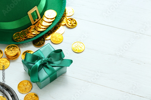 Leprechaun hat with gift an...