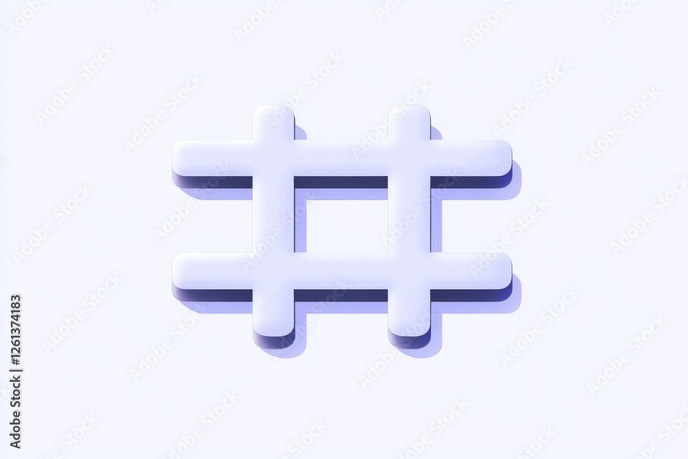 Obraz premium Flat design representation of media and communication concepts featuring a minimalist hashtag symbol