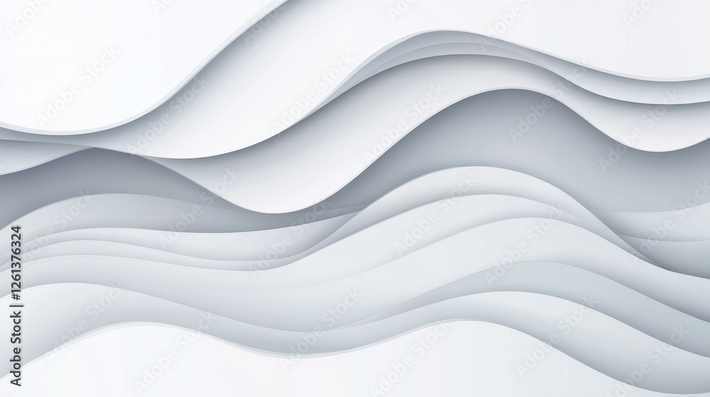 Fototapeta premium Modern white abstract wave textures create a sleek and stylish background, perfect for any design project.