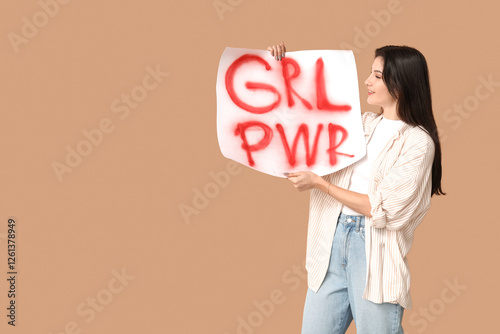 Young woman with sign GRL P...