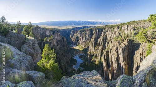 Wallpaper Mural Dramatic canyon landscape with a river winding below majestic cliffs Torontodigital.ca