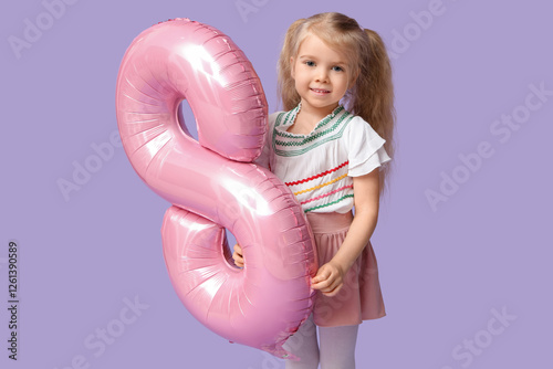 Cute little girl with pink ...