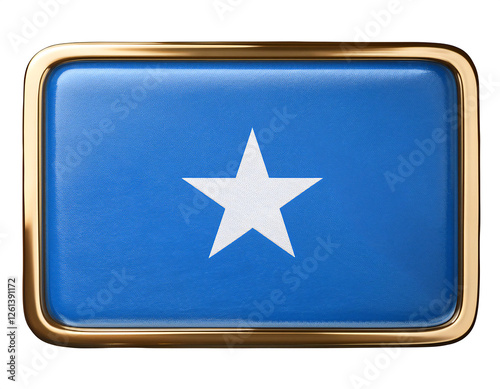 ソマリアの国旗のブローチ。白背景。(Somalia flag brooch on white background.)
 photo