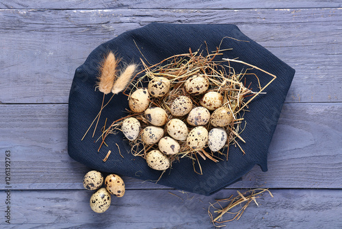 Quail eggs with dried lagur...