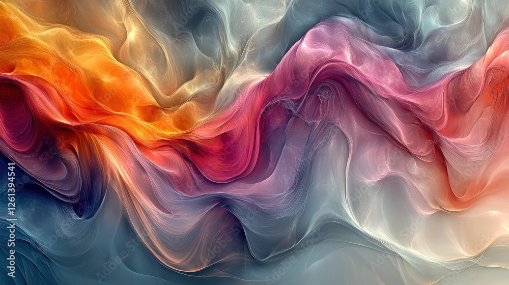 Fototapeta premium Abstract swirling colors vibrant fluid art