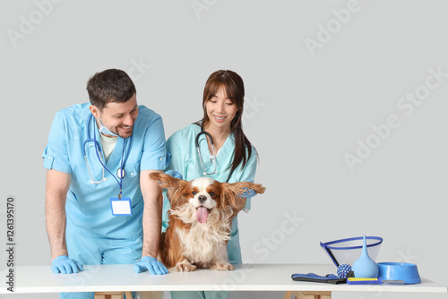 Veterinarians with cute dog...