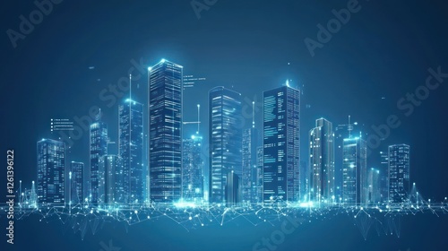 Futuristic City Skyline Network