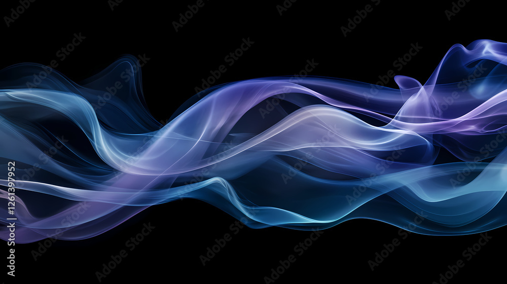 Abstract smoke pattern with flowing waves in dark blues, purples, and blacks. Shadowborne Paladins. Illustration Abstract smoke pattern with flowing waves in dark blues, purples, and blacks. Shadowborne Paladins. Illustration