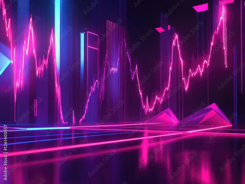 Abstract Financial Data Visualization with Futuristic Glowing Graphs for Business Reports Abstract Financial Data Visualization with Futuristic Glowing Graphs for Business Reports