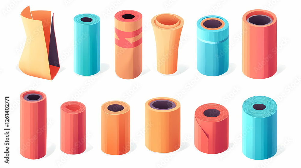 Craft paper roll on a white isolated background, perfect for art and design projects. Interdimensional Marketplaces. Illustration Craft paper roll on a white isolated background, perfect for art and design projects. Interdimensional Marketplaces. Illustration