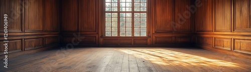 Wallpaper Mural Sunlit empty room interior design abandoned building photography calm environment wide view minimalism concept Torontodigital.ca