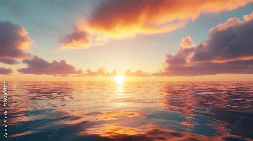 Fototapeta premium Colorful sunset over ocean 