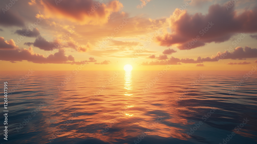 Fototapeta premium Colorful sunset over ocean 