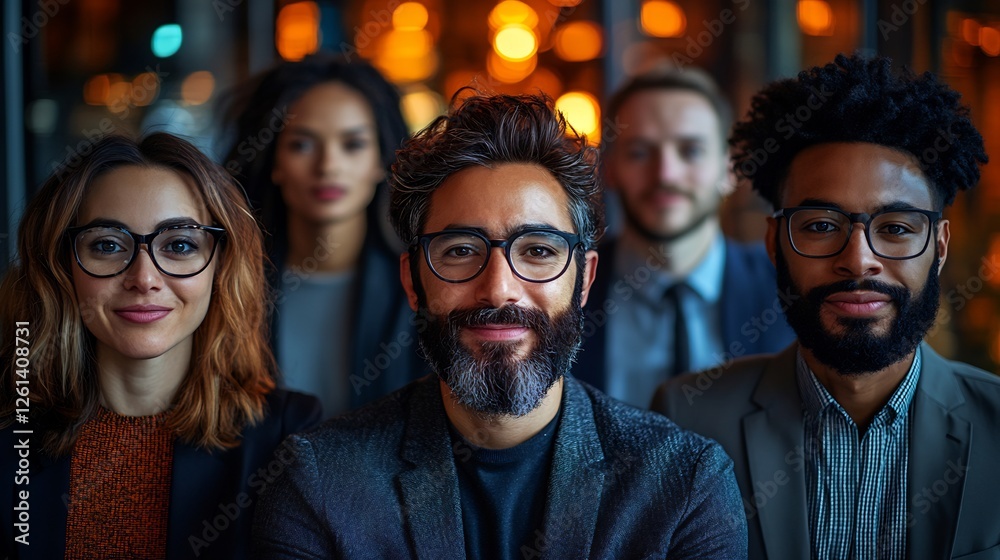 Obraz premium Online business conference with multiple participants on a computer display