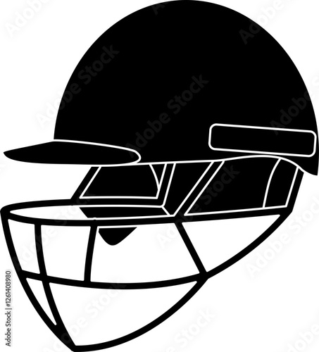 Cricket helmets silhouette vector