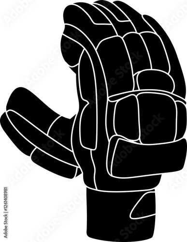 Cricket gloves silhouette vector