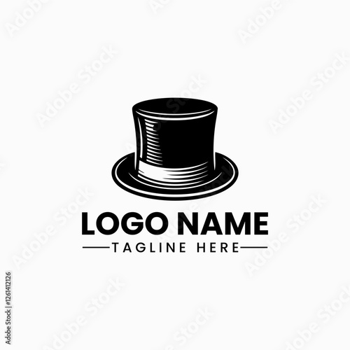 Retro tophat logo vector icon Simple magician top hat logo icon vector black top hat icon vector graphic design illustration creative