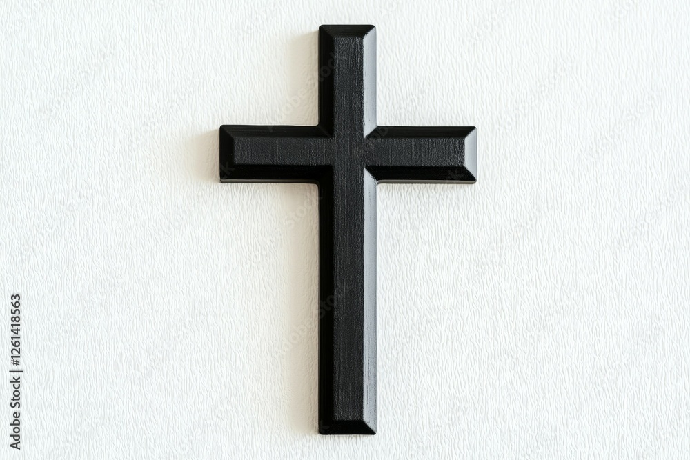 Black cross is on a white background Black cross is on a white background