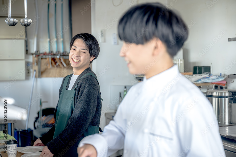 Obraz premium 働く飲食業