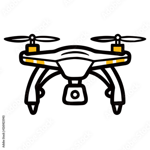 Illustration of a drone with propellers in a simple design