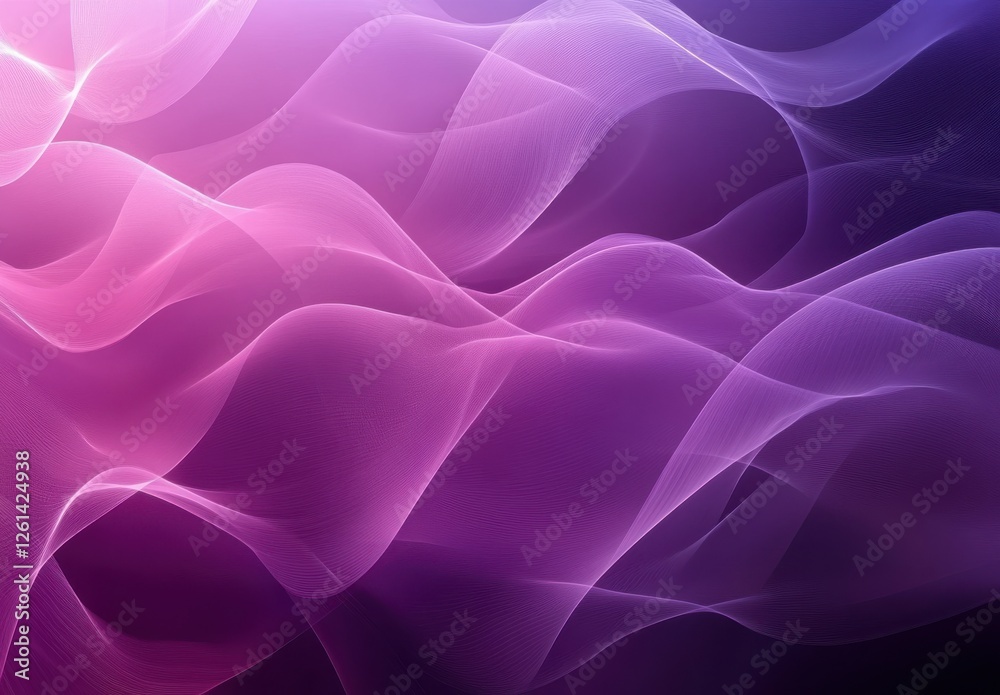 Obraz premium Soft Flowing Waves in Pink and Purple Hues Creating a Dreamy Abstract Background Design for Modern Digital Art and Creative Projects
