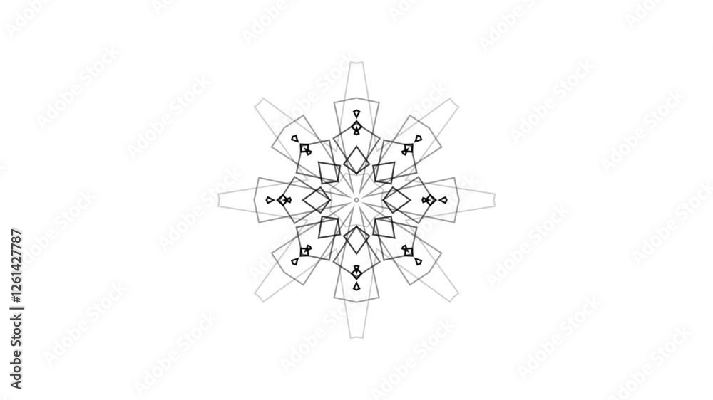 Ornamental black and white mandala, detailed symmetrical floral pattern, sacred geometry