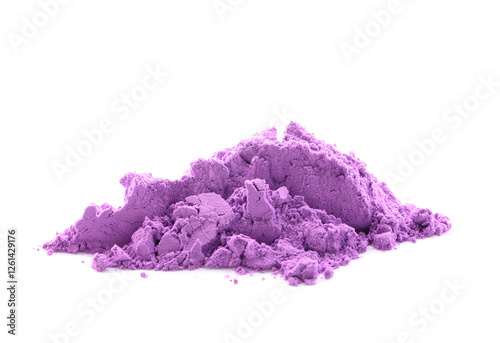 Purple pigment on white bac...