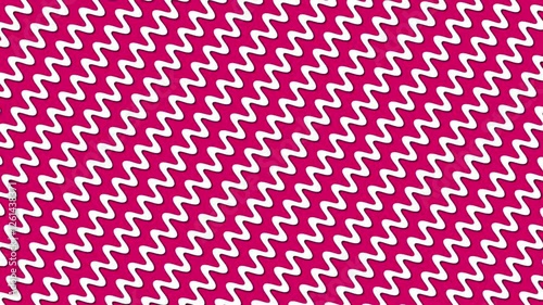 Seamless Wavy Line Pattern on Magenta Background