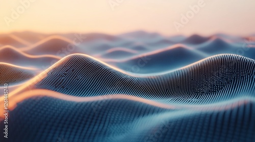 Wallpaper Mural Abstract 3D rendering of undulating textured surface at sunset. Torontodigital.ca